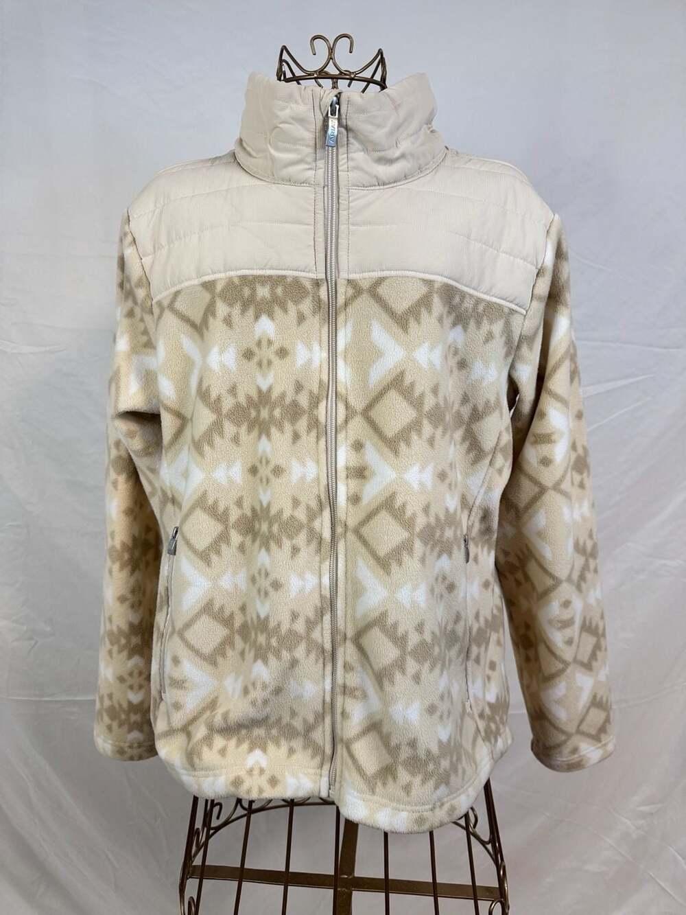 Ariat Women's Prescott Full Zip Fleece Jacket in Sand Dune Geo, size large - Picture 5 of 11